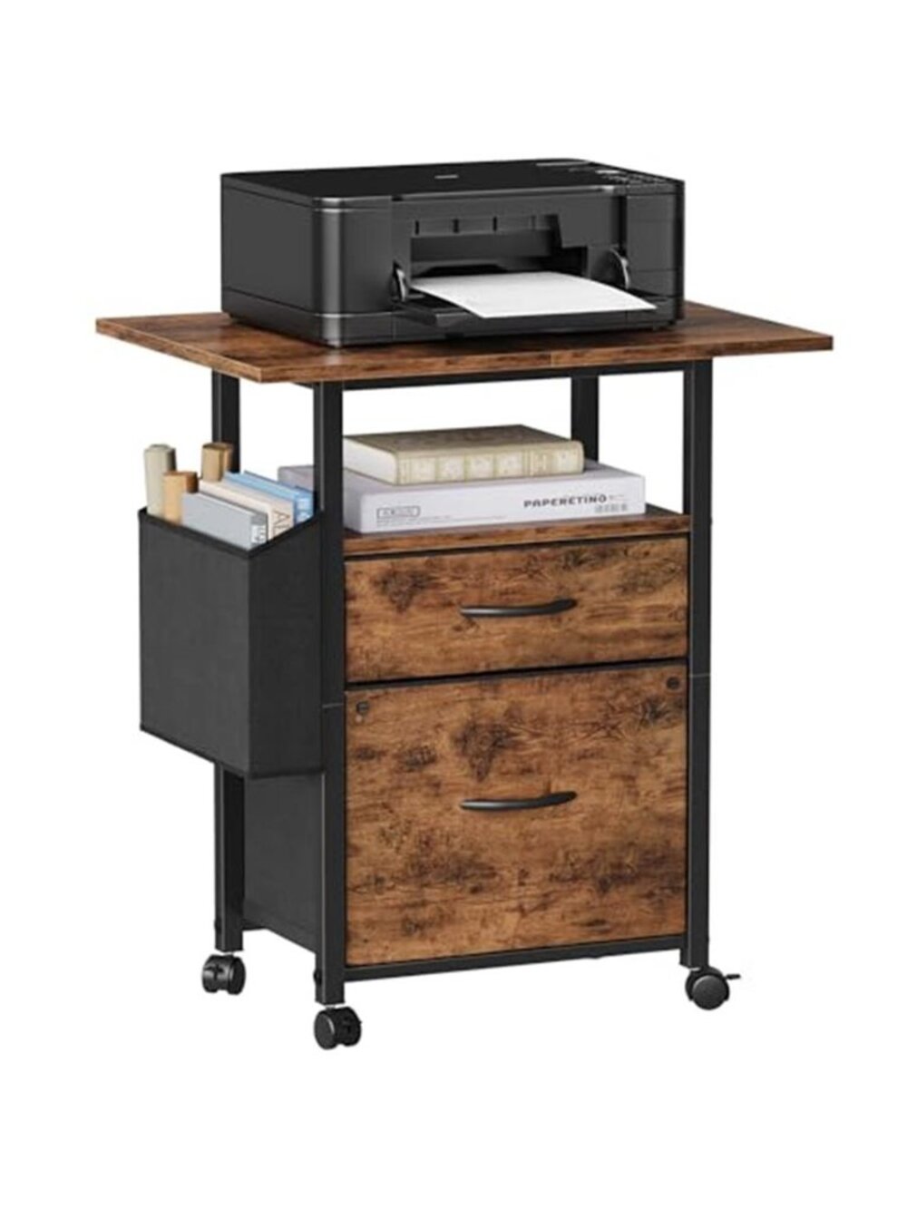 2 Drawer File Cabinet Rolling Office Storage Printer Stand A4 Organizer